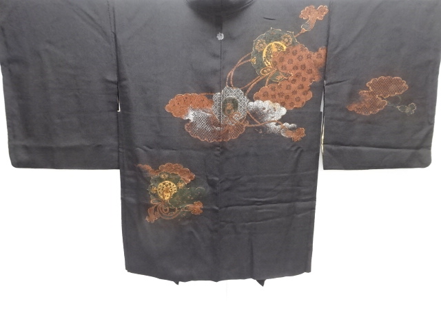 JAPANESE ANTIQUE HAORI / TAISHO ROMAN STYLE / URUSHI / WOVEN MIRRORS